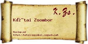 Kátai Zsombor névjegykártya